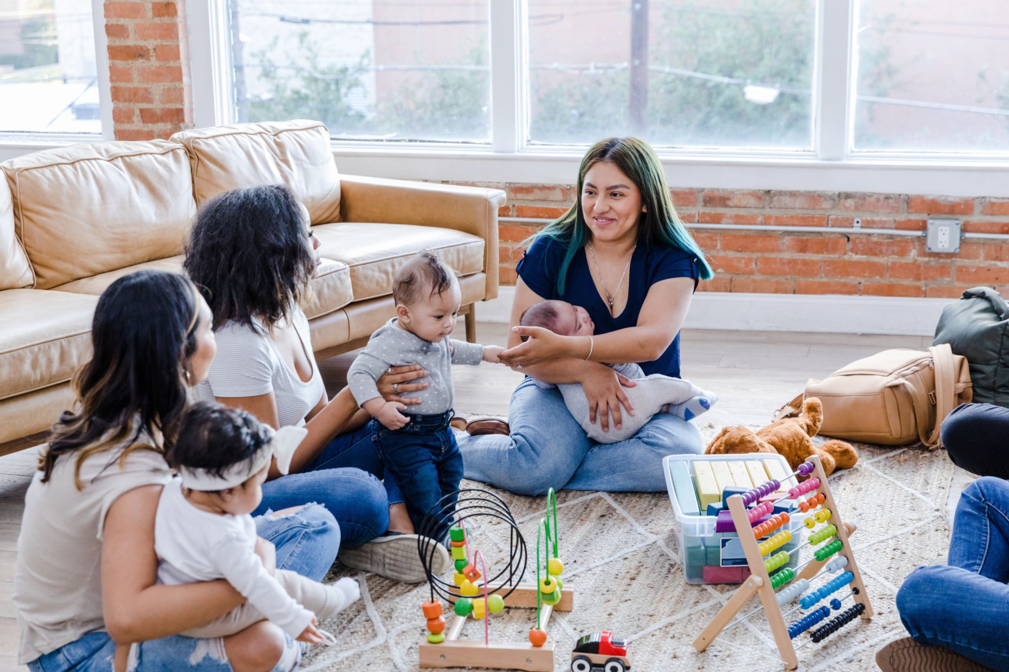 Mothers and babies at a playdate